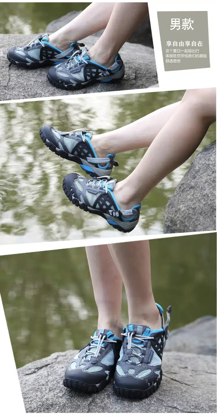 2017 Men Outdoor Sneakers Breathable Hiking Shoes Big Size Men Women Outdoor Hiking Sandals Men Trekking Trail Water Sandals 33