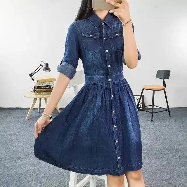 2017 New Arrival Quality Plus Size Women's Clothes, Female Fashion Casual 4XL Denim Dress Elegant Slim Jeans Dresses 15
