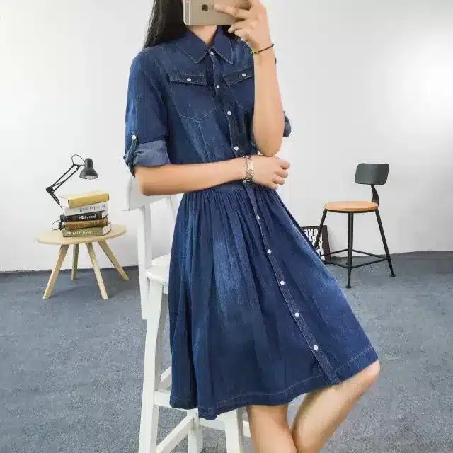 2017 New Arrival Quality Plus Size Women's Clothes, Female Fashion Casual 4XL Denim Dress Elegant Slim Jeans Dresses 16