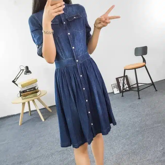 2017 New Arrival Quality Plus Size Women's Clothes, Female Fashion Casual 4XL Denim Dress Elegant Slim Jeans Dresses 18