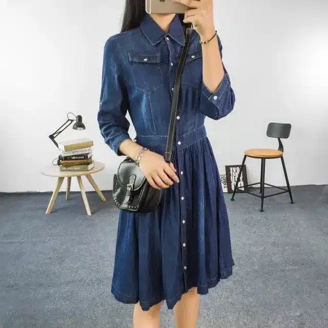 2017 New Arrival Quality Plus Size Women's Clothes, Female Fashion Casual 4XL Denim Dress Elegant Slim Jeans Dresses 24