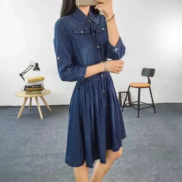 2017 New Arrival Quality Plus Size Women's Clothes, Female Fashion Casual 4XL Denim Dress Elegant Slim Jeans Dresses 25