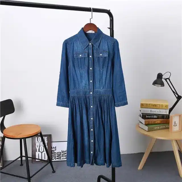 2017 New Arrival Quality Plus Size Women's Clothes, Female Fashion Casual 4XL Denim Dress Elegant Slim Jeans Dresses 28