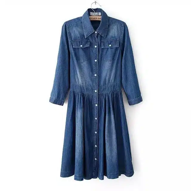 2017 New Arrival Quality Plus Size Women's Clothes, Female Fashion Casual 4XL Denim Dress Elegant Slim Jeans Dresses 29