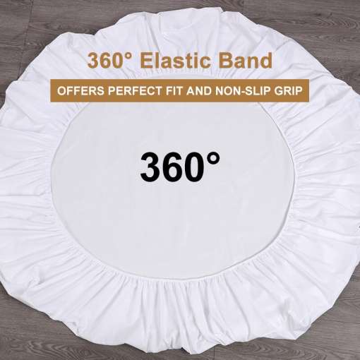 valge veekindel voodilina elastse äärega