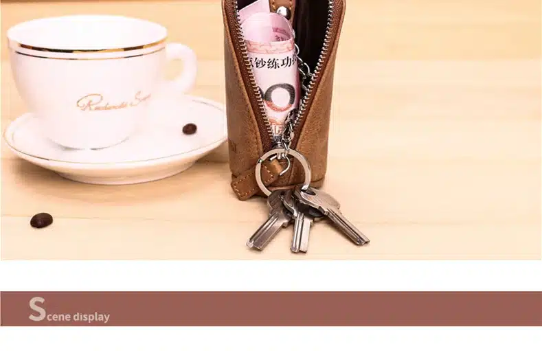 2017 New Women Men's Cowhide Leather Zipper Purse Bag Car Key Wallets Fashion Multifunctional Housekeeper Holders Free Shipping 13