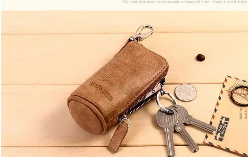 2017 New Women Men's Cowhide Leather Zipper Purse Bag Car Key Wallets Fashion Multifunctional Housekeeper Holders Free Shipping 17