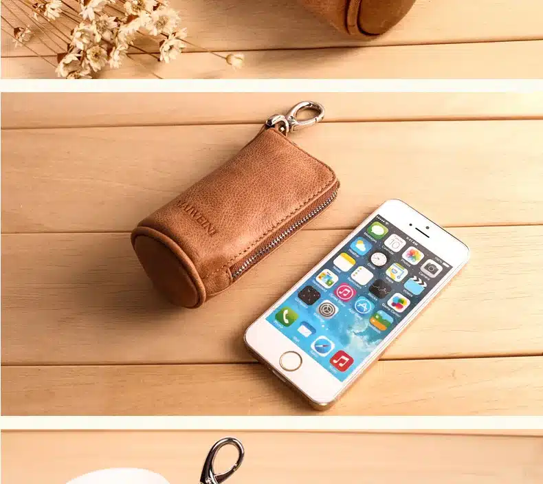 2017 New Women Men's Cowhide Leather Zipper Purse Bag Car Key Wallets Fashion Multifunctional Housekeeper Holders Free Shipping 20