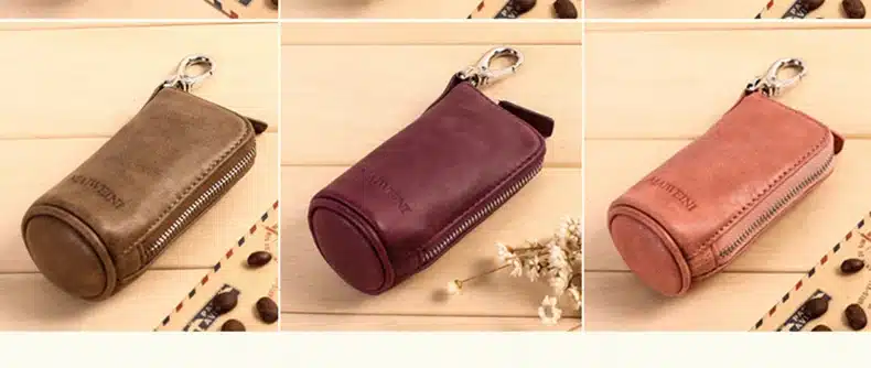 2017 New Women Men's Cowhide Leather Zipper Purse Bag Car Key Wallets Fashion Multifunctional Housekeeper Holders Free Shipping 22
