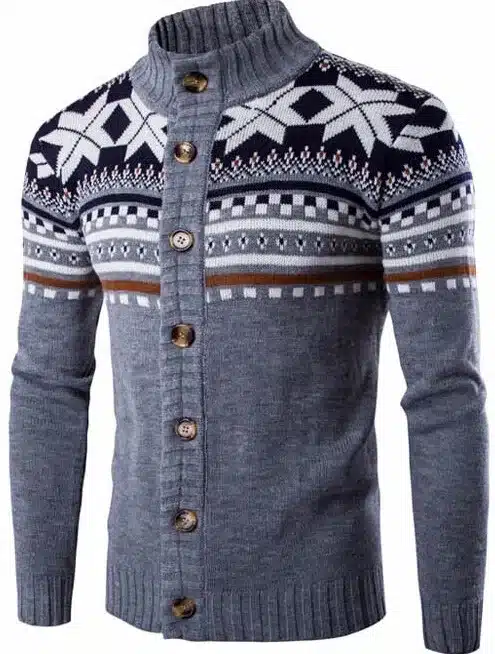 2017 New style autumn fashion brand casual sweater stand collar striped Slim knit men's sweater and national wind pullover men's 18