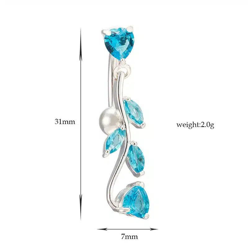 2017 New Silver Plated Navel Piercing Stainless Steel Belly Button Body Jewelry Navel Piercings Medical Steel Navel Nail 10