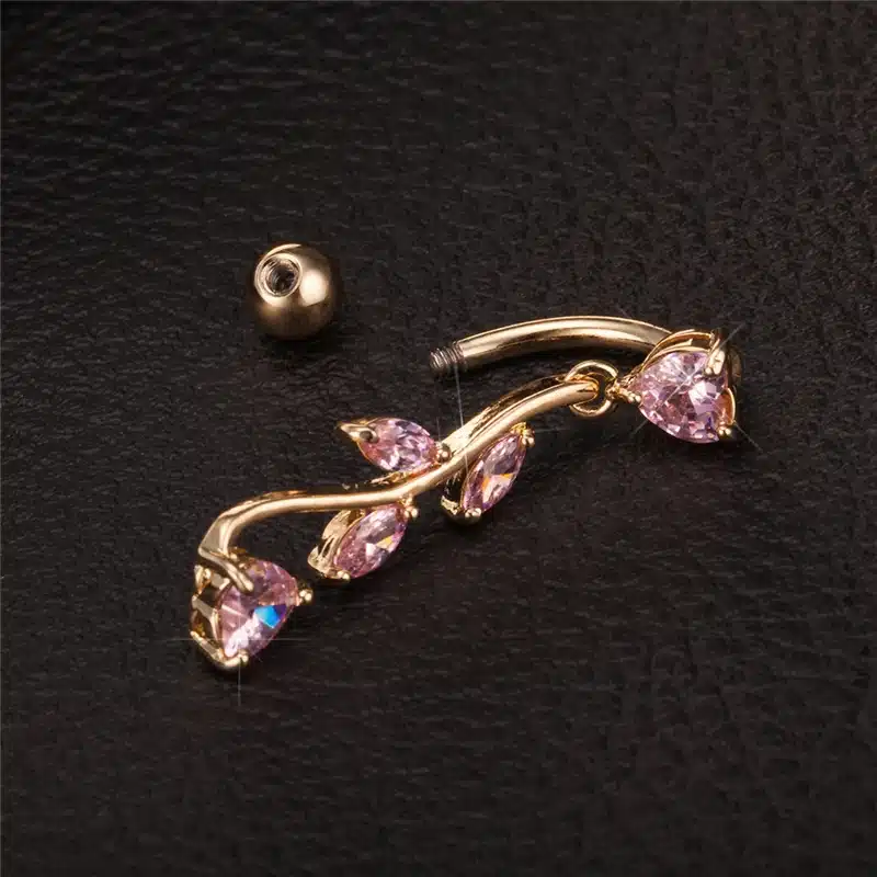 2017 New Silver Plated Navel Piercing Stainless Steel Belly Button Body Jewelry Navel Piercings Medical Steel Navel Nail 15