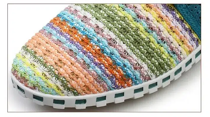Tangnest Summer Breathable Mesh Shoes Men Beach Couple Shoes Rainbow Color Comfort Slip On Flats For Man Size 35-44 XMF263 18