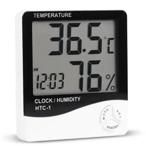 digitaalne niiskuse ja temperatuuri mõõdik must-valge ekraaniga