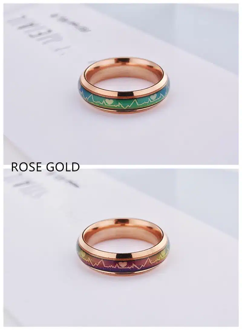 Fashion Titanium Black Mood Rings Temperature Emotion Feeling Engagement Rings Women Men 2017 Promise Rings For Couples Jewelry 11