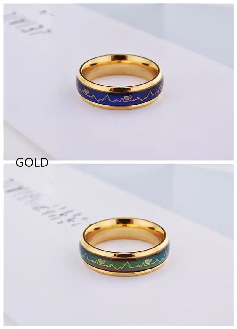Fashion Titanium Black Mood Rings Temperature Emotion Feeling Engagement Rings Women Men 2017 Promise Rings For Couples Jewelry 13