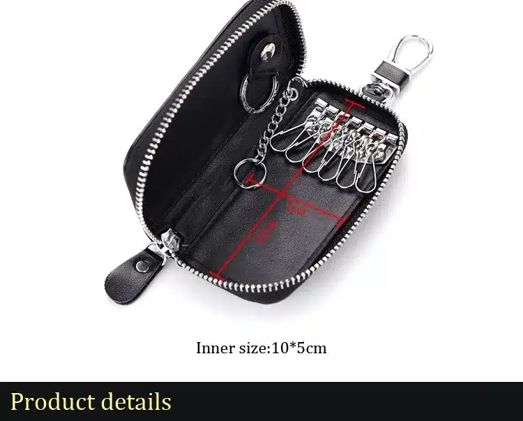 New arrival Genuine leather Men key holder organizer multifunctional women key case wallet ladies Housekeeper 18
