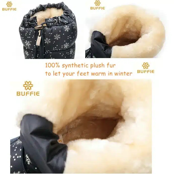 2017 Winter High Women Snow Boots plush Warm Lady shoe Plus size 35 to 42 easy wear zipper up girl white colour flower warm boot 31
