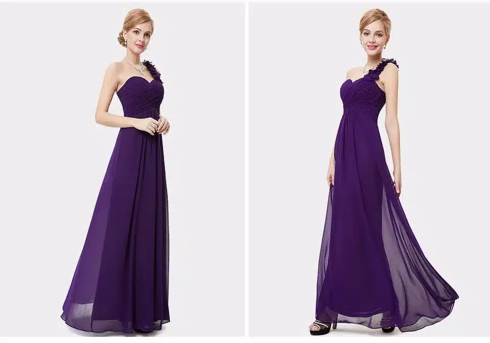 Wedding Bridesmaid Dresses Ever Pretty EP09768 Fashion Women Flower One Shoulder Chiffon Padded Long Bridesmaid Dresses 2017 7