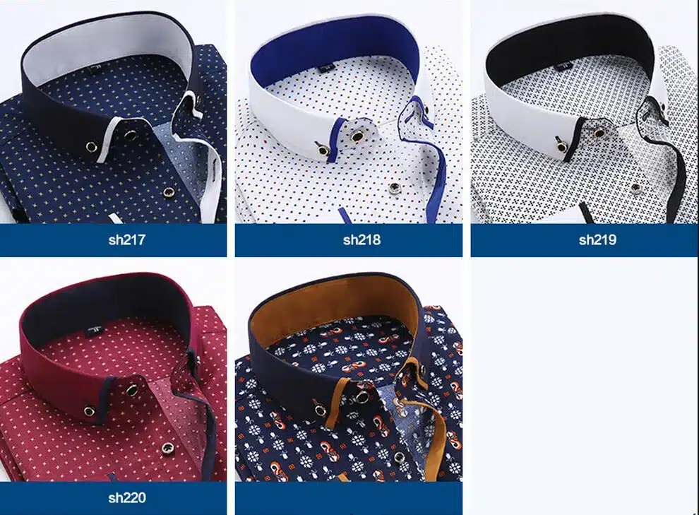 VISADA JAUNA Men's Shirt Printed Casual Brand Clothing Slim Fit Long-sleeve Cotton Business Male Shirts Plus Size S-4XL N454 16