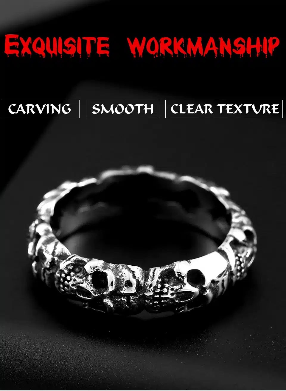 steel soldier stainless steel men punk skull ring vintage domineering skull 316l steel jewelry 17