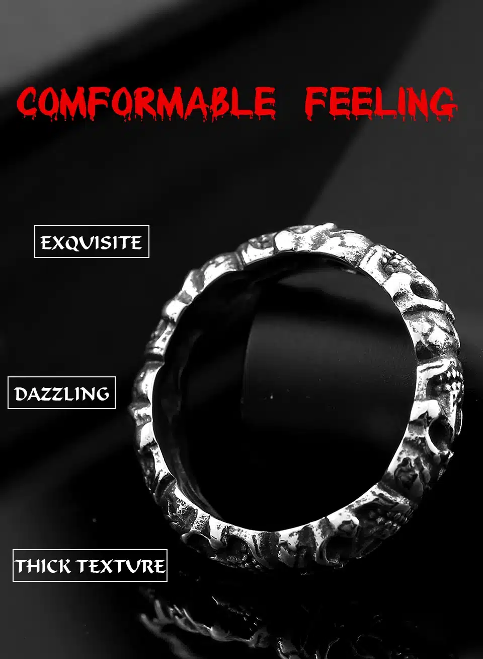 steel soldier stainless steel men punk skull ring vintage domineering skull 316l steel jewelry 18
