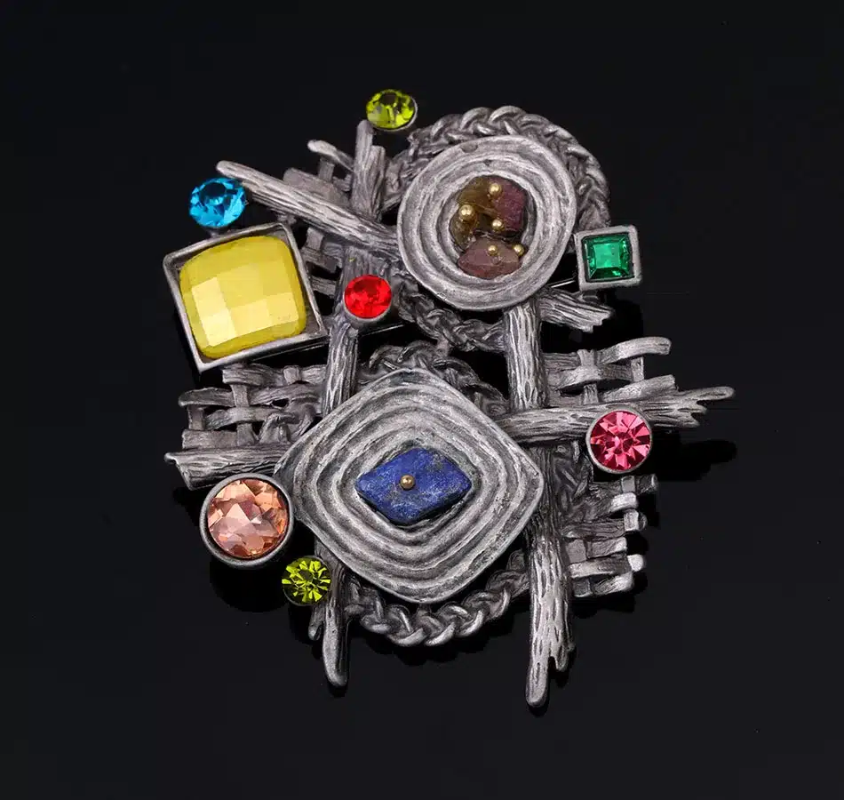 MloveAcc Multicolor Stone Scarf Clip Vintage Brooches for Women Antique Ethnic Retro Irregular Geometric Brooch Jewelry 20