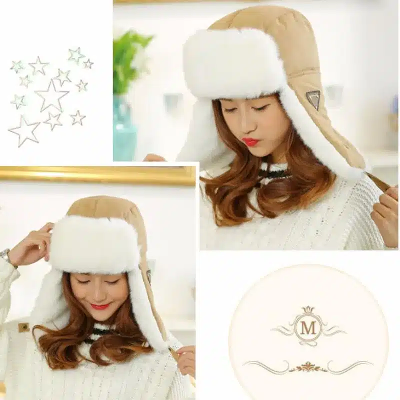 HT533 Classic Solid Winter Hat for Men Women Unisex Black Earflap Hat Cap Russian Fur Hat Ushanka Bomber Hat Men Women Bomber 7