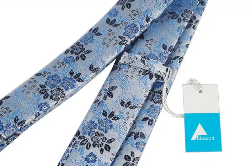 RBOCOTT New Designs Fashion Floral Ties 7cm Mens Tie Silk Jacquard Neck Ties Pocket Square Cufflinks Set For Wedding Party Suit 13