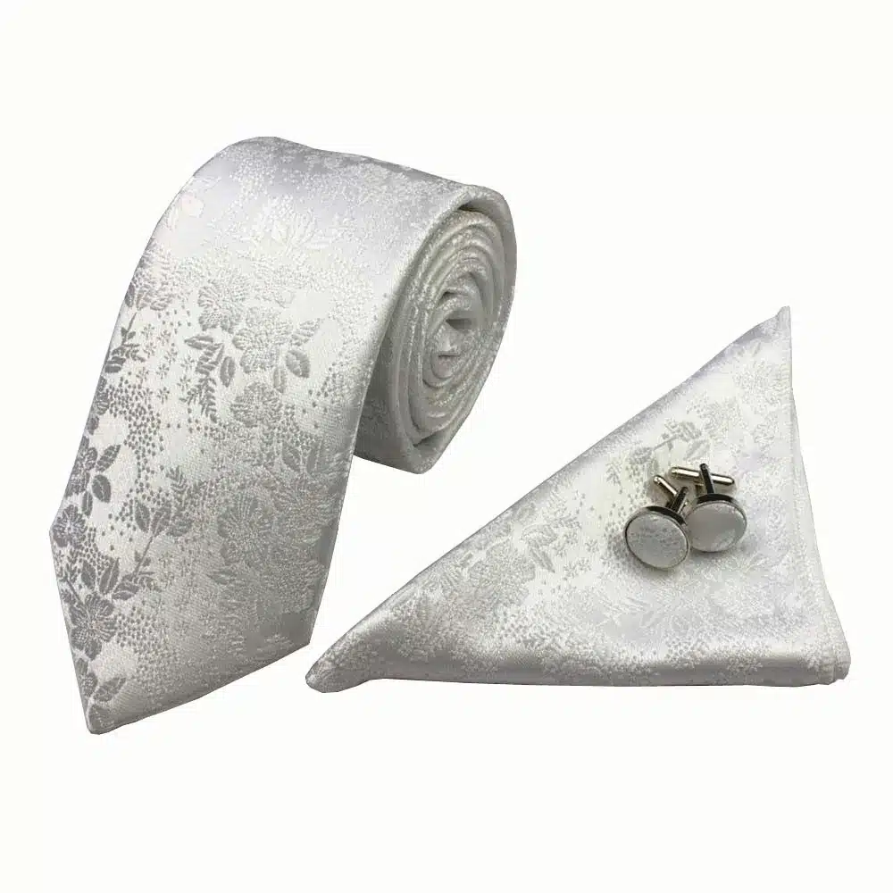 RBOCOTT New Designs Fashion Floral Ties 7cm Mens Tie Silk Jacquard Neck Ties Pocket Square Cufflinks Set For Wedding Party Suit 22
