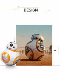 valge ja oranži mustriga ümar robot liival
