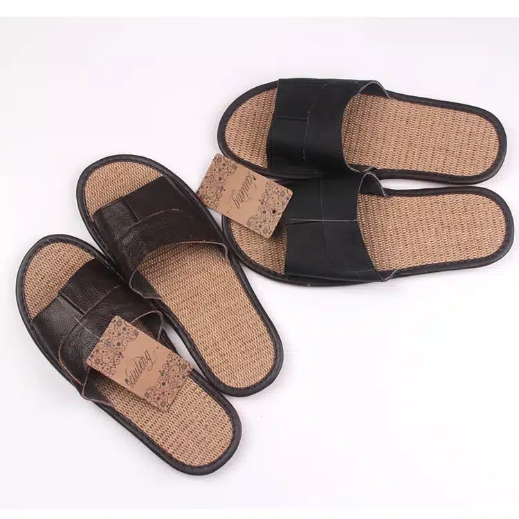 New 2016 Famous Brand Casual Men Sandals Summer Leather Linen Slippers Summer Shoes Flip Flops Fast Shipping 3