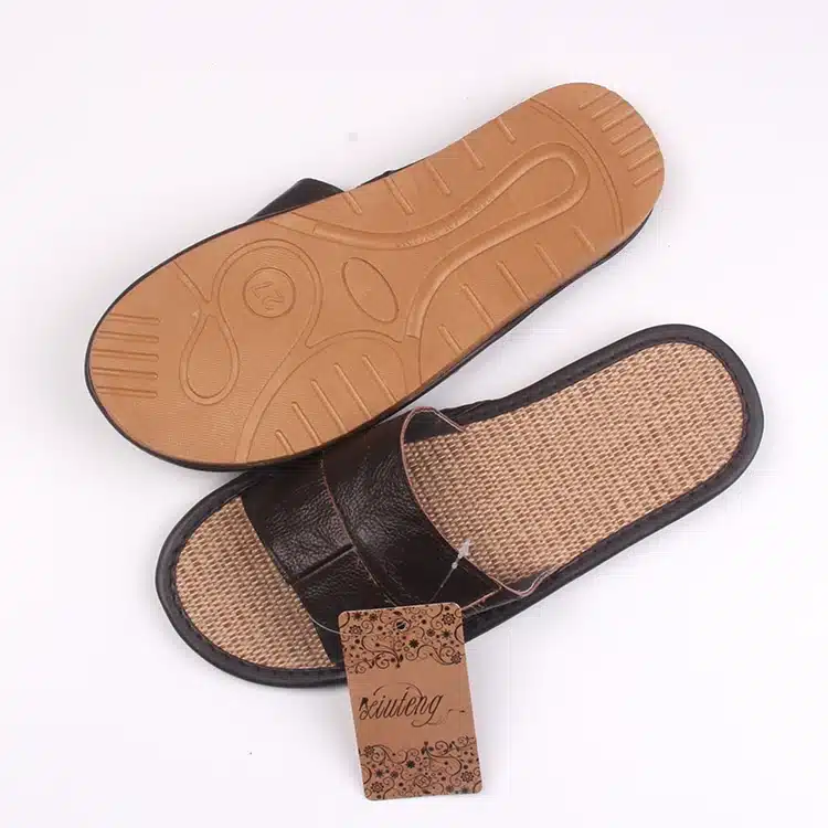 New 2016 Famous Brand Casual Men Sandals Summer Leather Linen Slippers Summer Shoes Flip Flops Fast Shipping 4