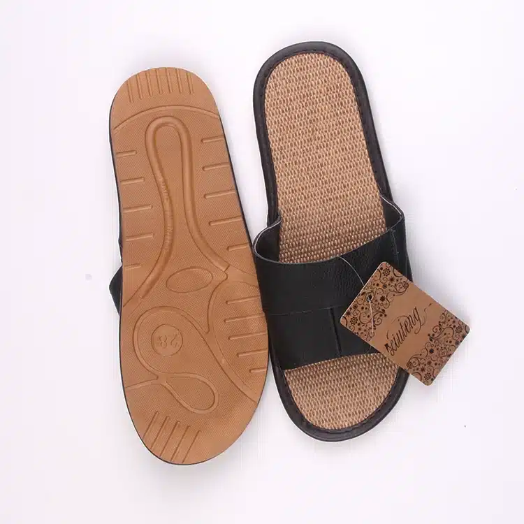 New 2016 Famous Brand Casual Men Sandals Summer Leather Linen Slippers Summer Shoes Flip Flops Fast Shipping 5