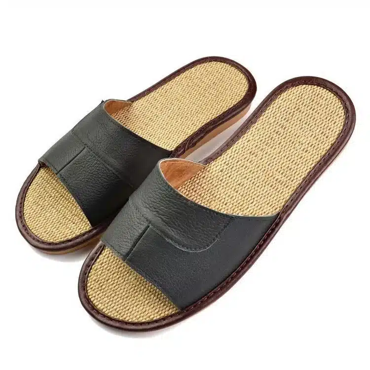 New 2016 Famous Brand Casual Men Sandals Summer Leather Linen Slippers Summer Shoes Flip Flops Fast Shipping 6