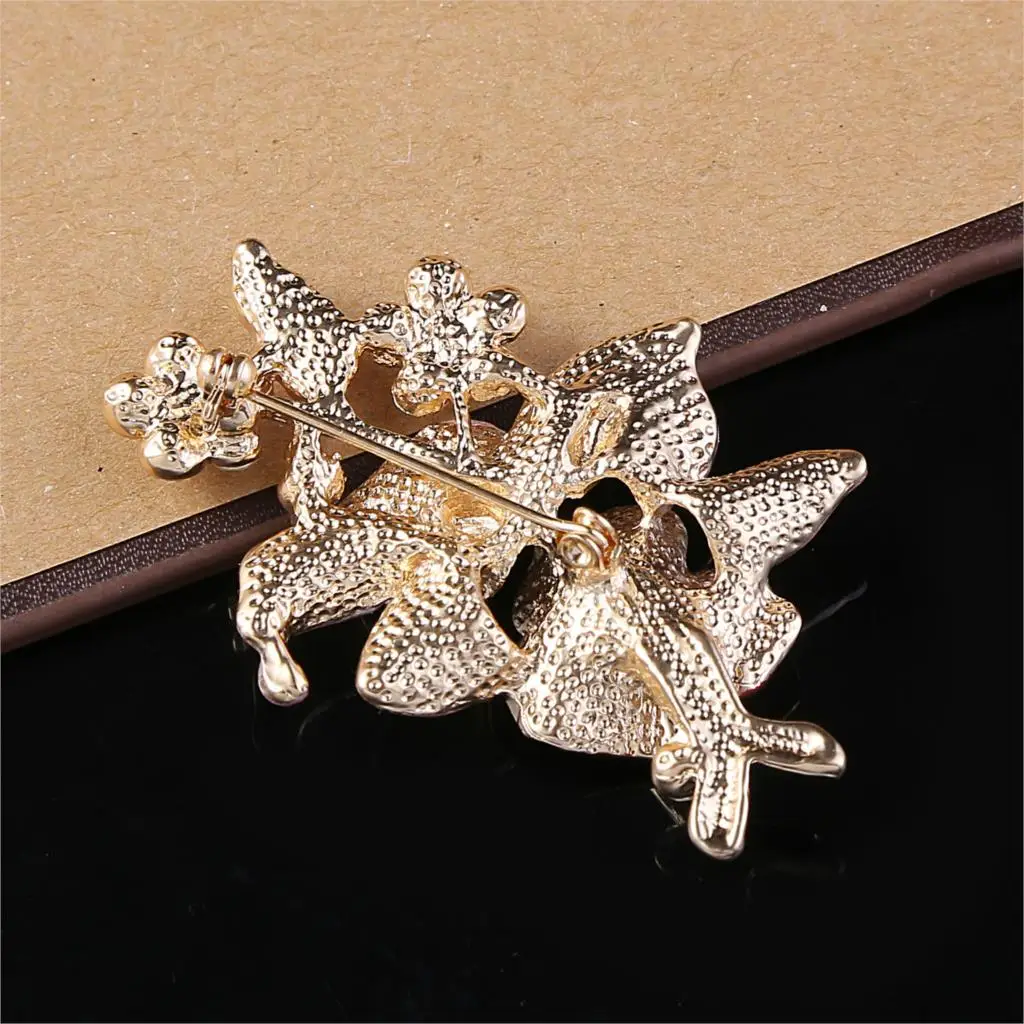 Elegant women Drip Crystal Flower brooches pins romantic brooches for women wedding party hijab pins bridal pins 12