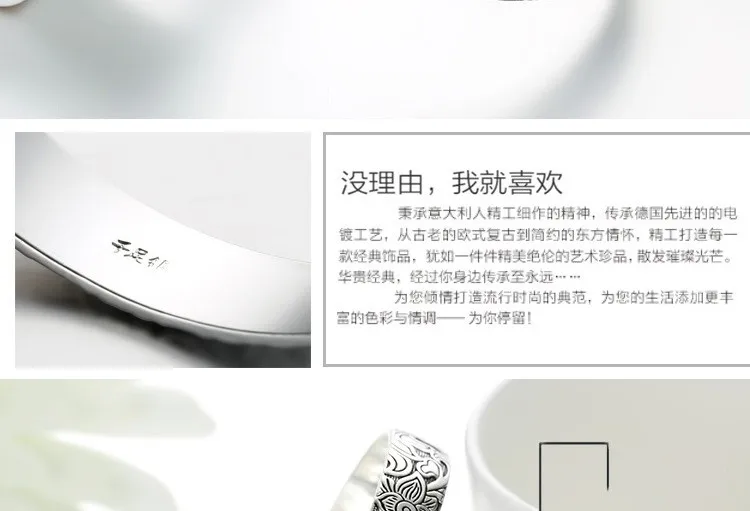 Lotus Thai Silver Brand bracelet retro silver leaf black bracelet Men Women New jewelry fashion retro high-quality Bangles 12