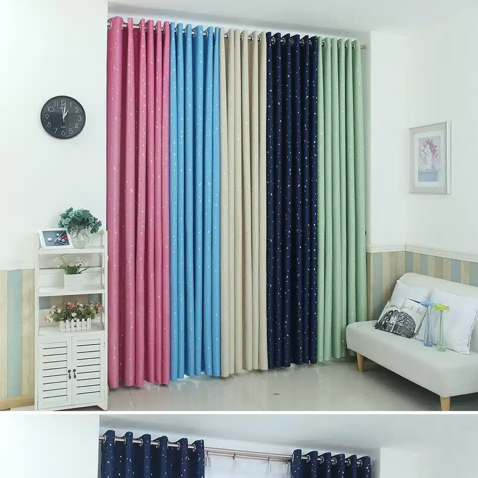 Top Finel Better Modern Star Curtains for Children Kid Baby Room 100% Polyester Soft Hypoallergeni Room Darking 85% Blackout 14