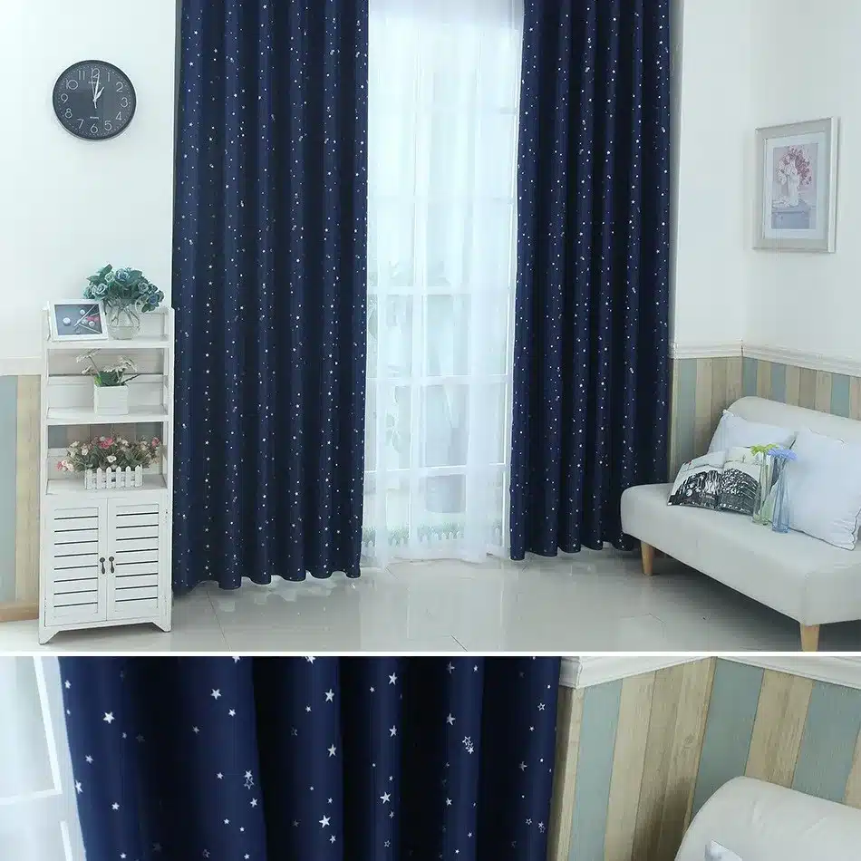 Top Finel Better Modern Star Curtains for Children Kid Baby Room 100% Polyester Soft Hypoallergeni Room Darking 85% Blackout 15