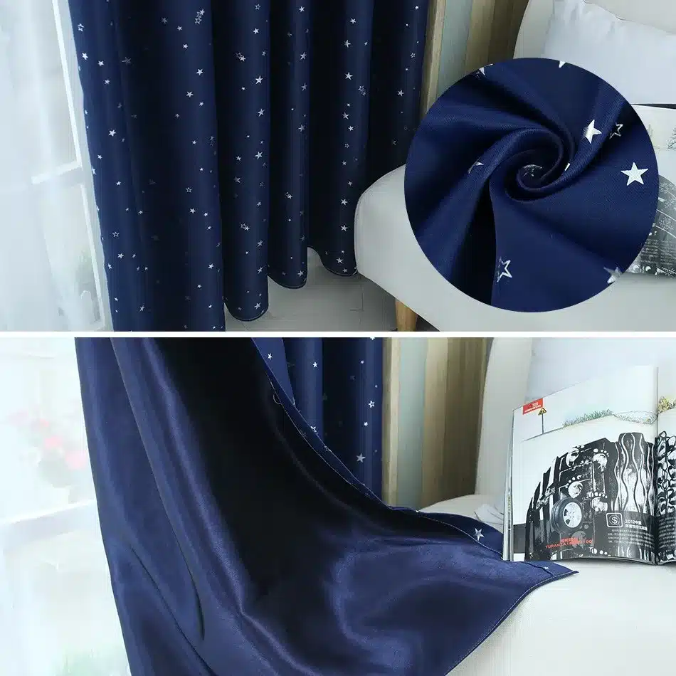 Top Finel Better Modern Star Curtains for Children Kid Baby Room 100% Polyester Soft Hypoallergeni Room Darking 85% Blackout 16