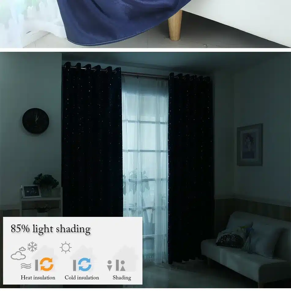 Top Finel Better Modern Star Curtains for Children Kid Baby Room 100% Polyester Soft Hypoallergeni Room Darking 85% Blackout 17