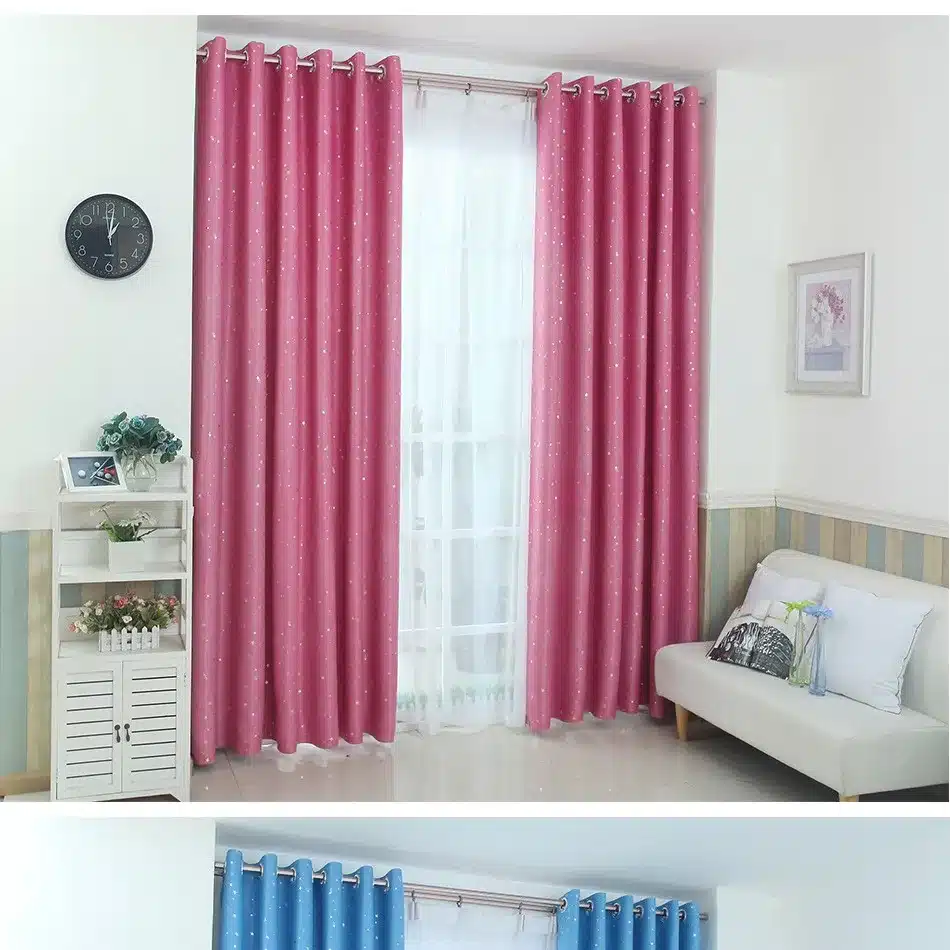 Top Finel Better Modern Star Curtains for Children Kid Baby Room 100% Polyester Soft Hypoallergeni Room Darking 85% Blackout 18