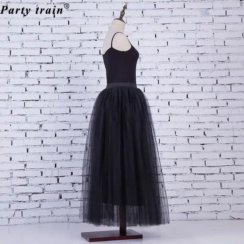 2018 Spring Fashion Womens Lace Princess Fairy Style 4 layers Voile Tulle Skirt Bouffant Puffy Fashion Skirt Long Tutu Skirts 27