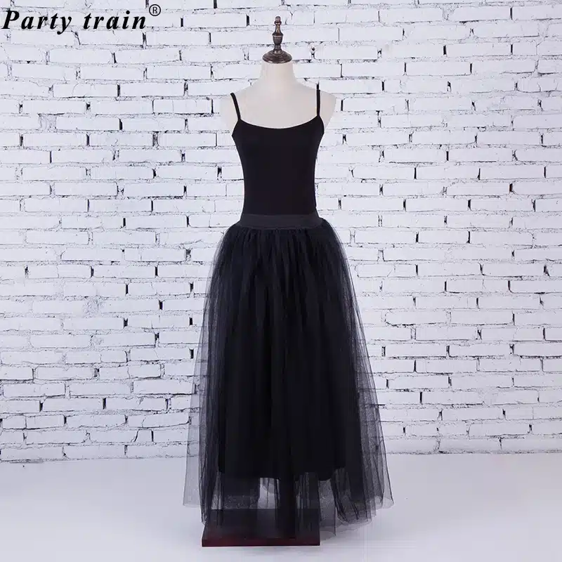 2018 Spring Fashion Womens Lace Princess Fairy Style 4 layers Voile Tulle Skirt Bouffant Puffy Fashion Skirt Long Tutu Skirts 29