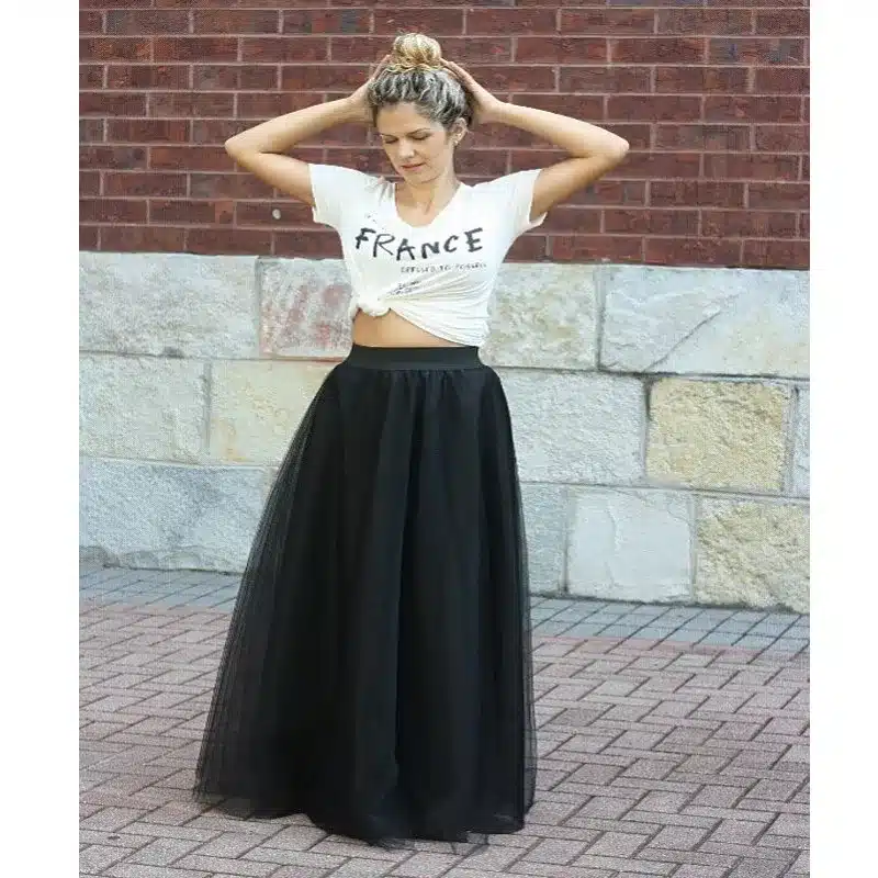 2018 Spring Fashion Womens Lace Princess Fairy Style 4 layers Voile Tulle Skirt Bouffant Puffy Fashion Skirt Long Tutu Skirts 41