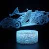 sinine LED öölamp sportauto kujutisega