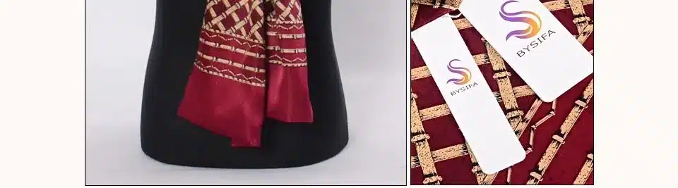 [BYSIFA] Men Black Gold Silk Scarves Winter Fashion Accessories 100% Natural Silk Male Plaid Long Scarves Cravat 160*26cm 21