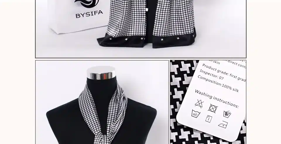 [BYSIFA] Men Black Gold Silk Scarves Winter Fashion Accessories 100% Natural Silk Male Plaid Long Scarves Cravat 160*26cm 25