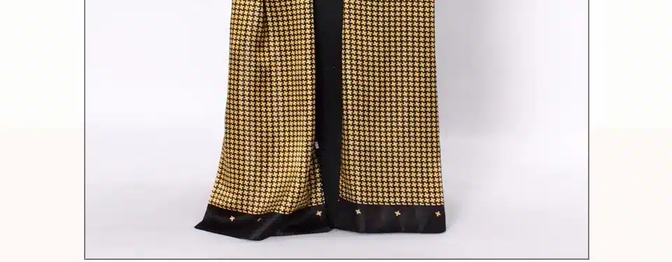 [BYSIFA] Men Black Gold Silk Scarves Winter Fashion Accessories 100% Natural Silk Male Plaid Long Scarves Cravat 160*26cm 30