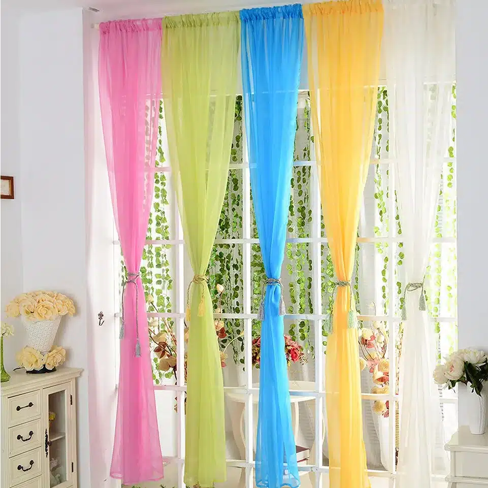 Fashion Terylene Tulle Window Screening Blinds Sheer Voile Gauze Curtain for Cafe Kitchen Living Room Balcony Translucidus Decor 11